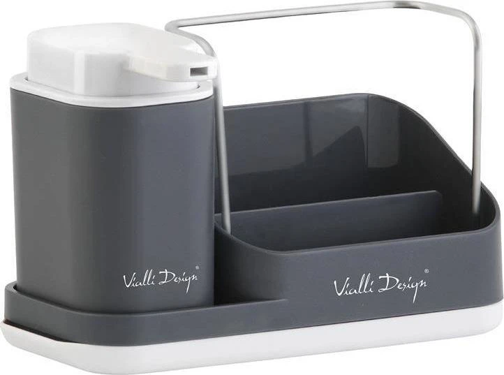„Vialli Design“ virtuvės organizatorius su skysčių dozatoriumi „Livio Duo“ pilkas 8319 (28319)