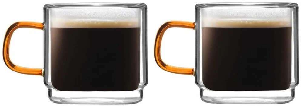 Vialli Design Komplektas 2 szklanek su podwójną ścianką do espresso Amber 80 ml 8579