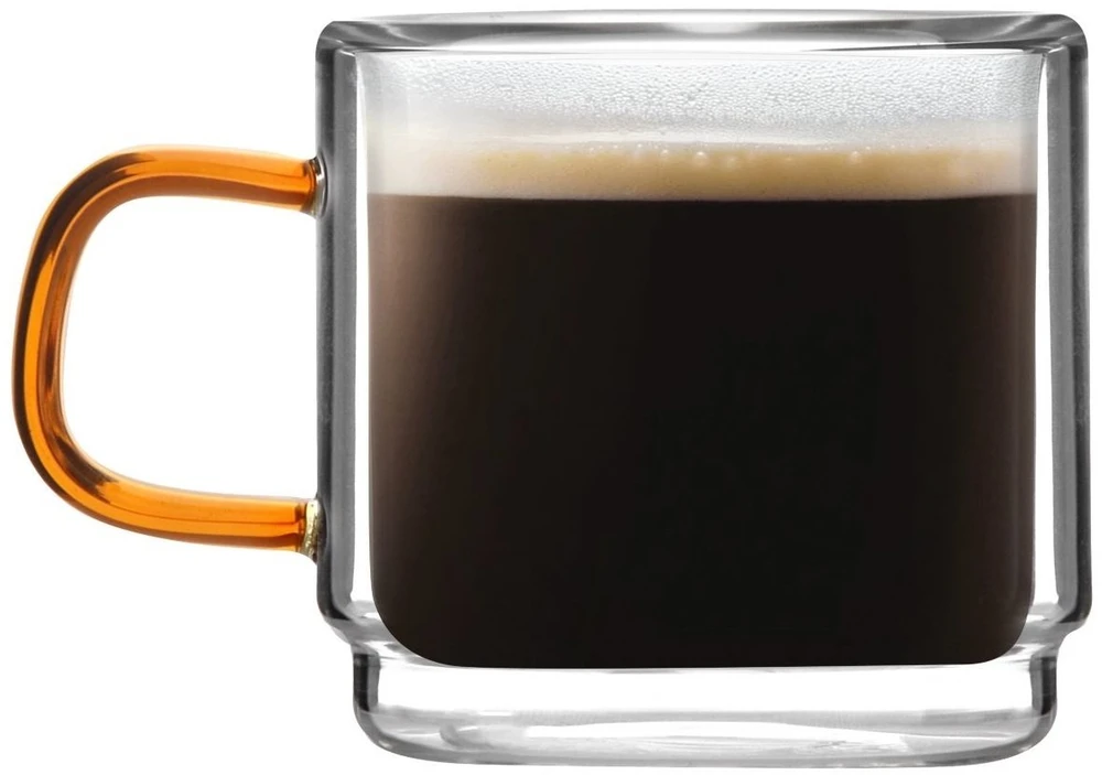 Vialli Design Komplektas 2 stiklinių su dviguba sienele espreso kavai Amber 80 ml 8579