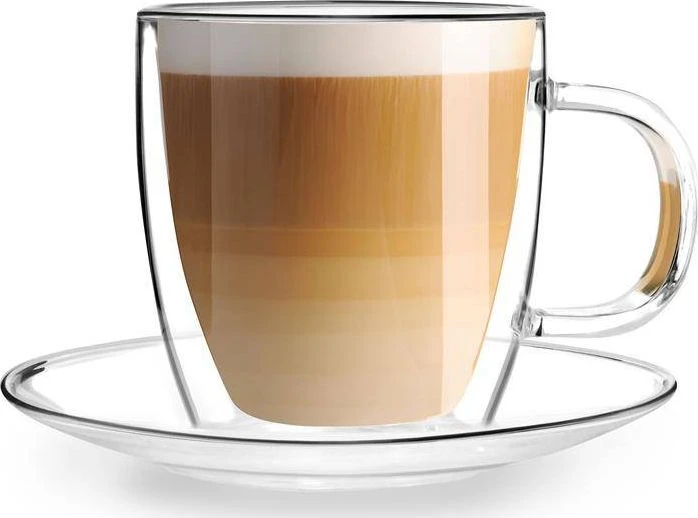 Vialli Design 2 termo stiklinės su padėkliukais, dvigubomis sienelėmis, 250 ml, Amo 27565