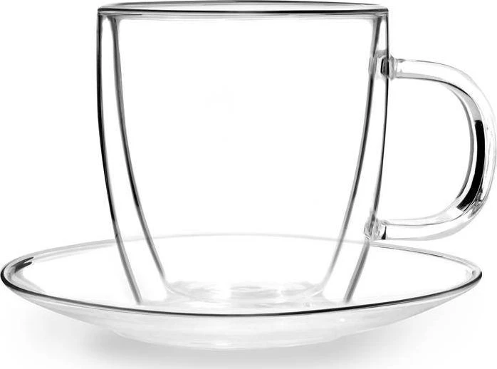 Vialli Design 2 termo stiklinės su padėkliukais, dvigubomis sienelėmis, 250 ml, Amo 27565