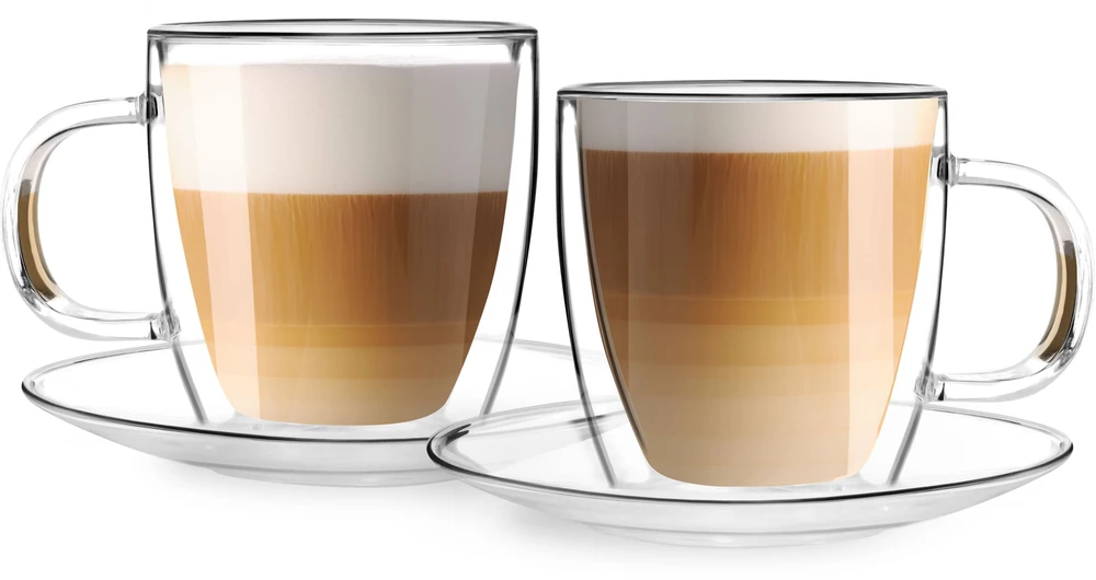 Vialli Design 2 termo stiklinės su padėkliukais, dvigubomis sienelėmis, 250 ml, Amo 27565
