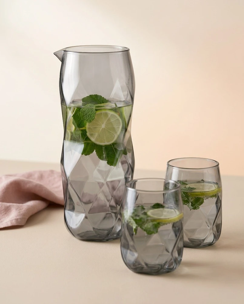 Vialli Design 3 dalių rinkinys – karafa ir 2 stiklinės Geo Graphite (32200)