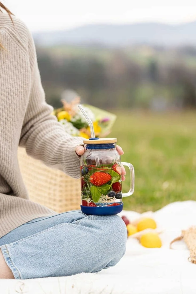 Vialli Design Vialli dizaino indelis su šiaudeliu, 600 ml, tamsiai mėlynas, Fuori 29811