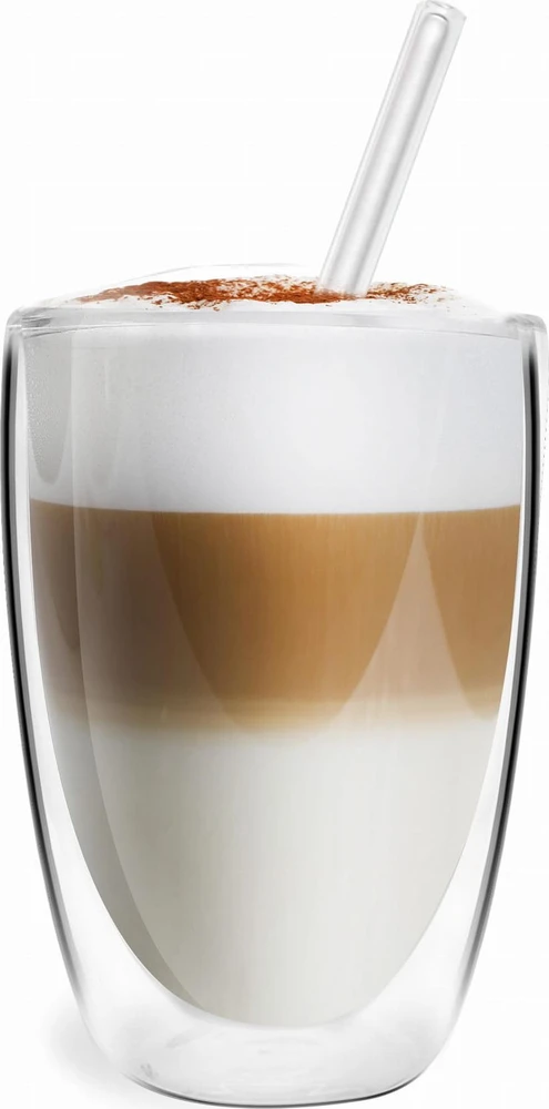 Vialli Design Puodelių dvigubomis sienelėmis su šiaudeliais rinkinys 6vnt. 350ml Vita 6865