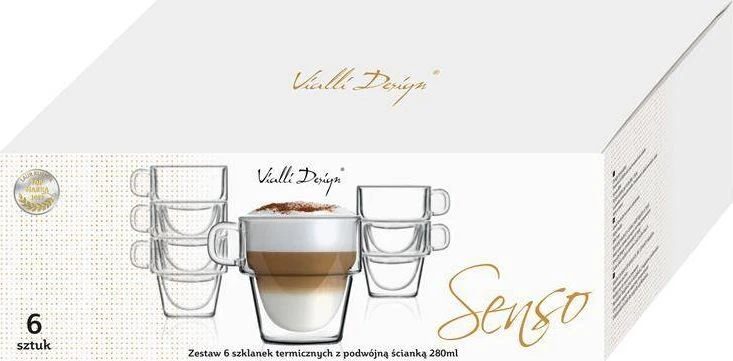 Vialli Design Terminiai stiklai su dviguba sienele 6 vnt. 280 ml Senso 27442