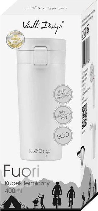 Vialli Design Termo puodelis 400 ml FUORI baltas 27664