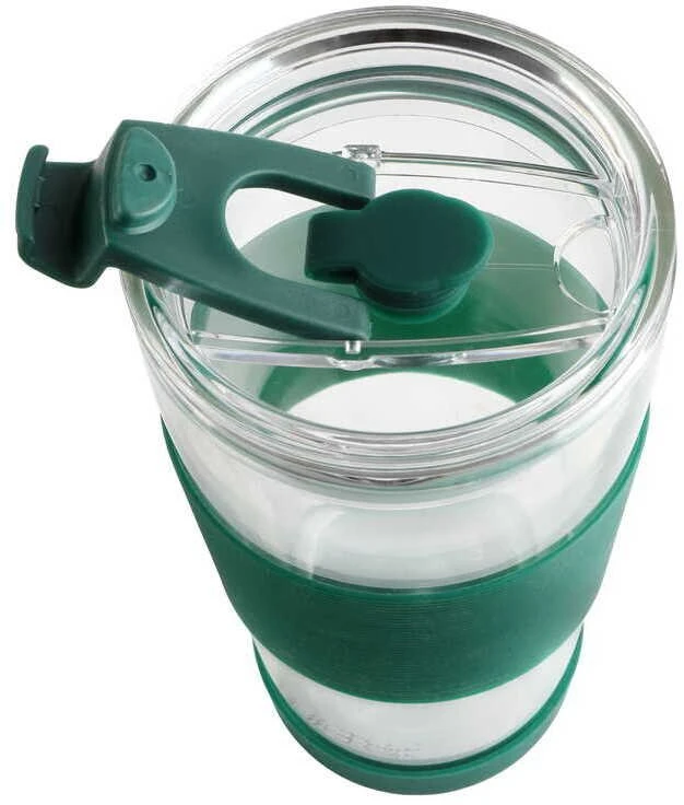 Vialli Design Termo puodelis stiklinis ze słomką 600 ml žalia Fuori 30398