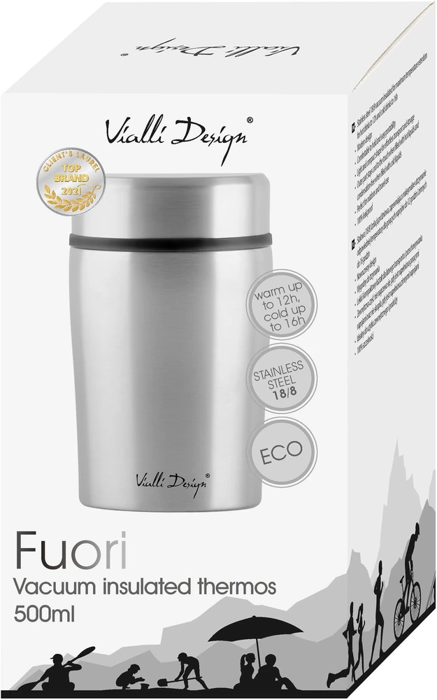 Vialli Design Termos obiadowy Fuori 0.5 l Sidabrinė