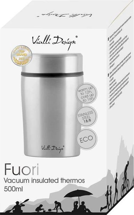 Vialli Design Termos obiadowy Fuori 0.5 l Sidabrinė