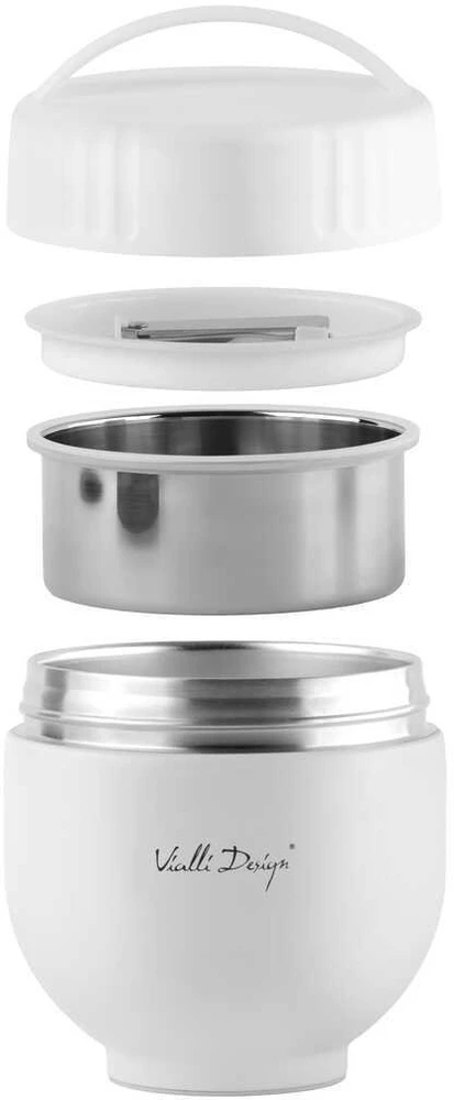 Vialli Design Termos su pojemnikiem i łyżką 680 ml Fuori balta 30282