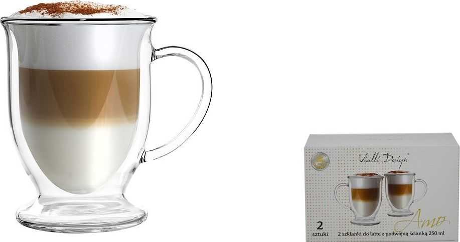 Vialli Design Thermal stiklinės lattei, 2 vnt, 250 ml