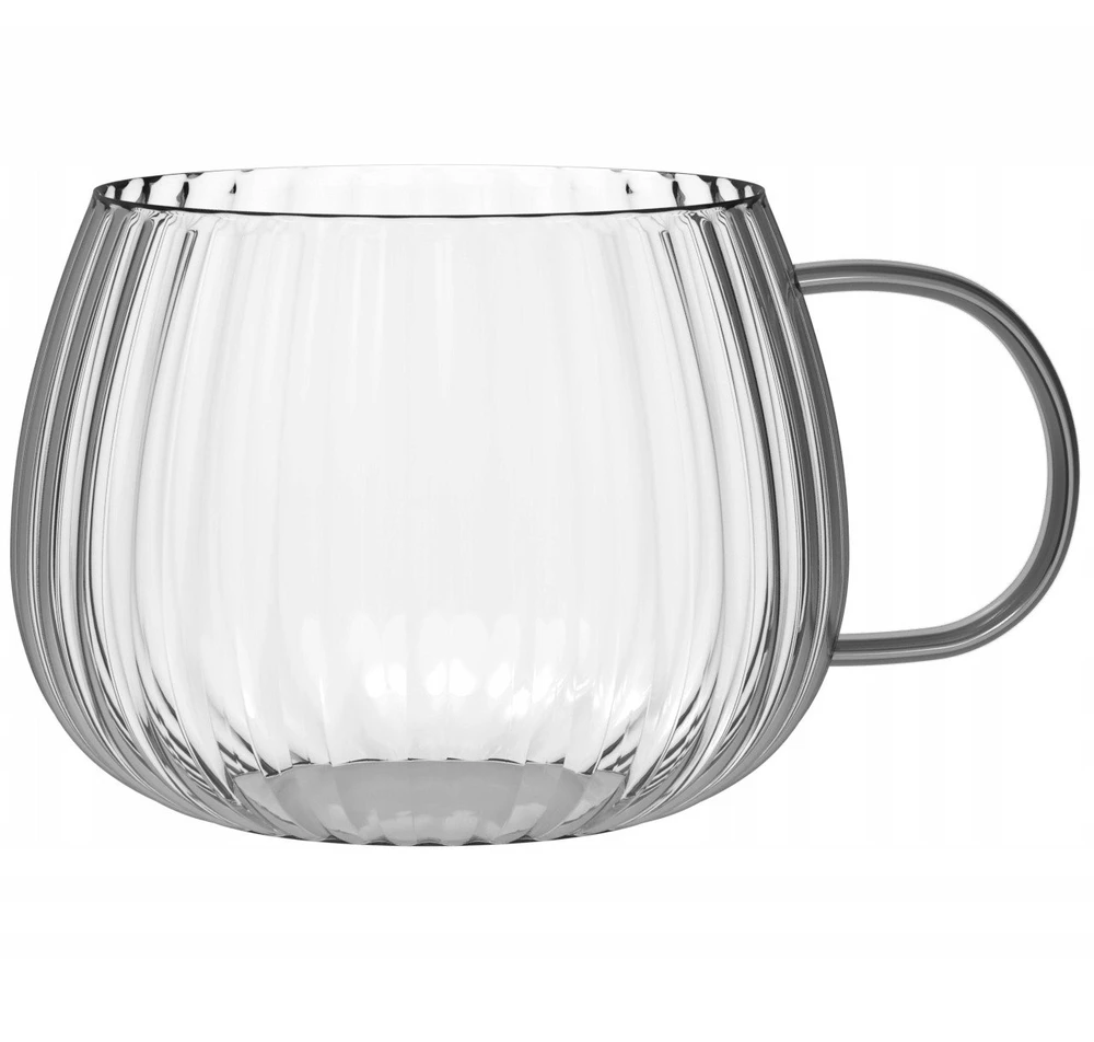Tulip Vialli Design - Tulpių rinkinys iš 2 puodelių su pilka rankena 350ml