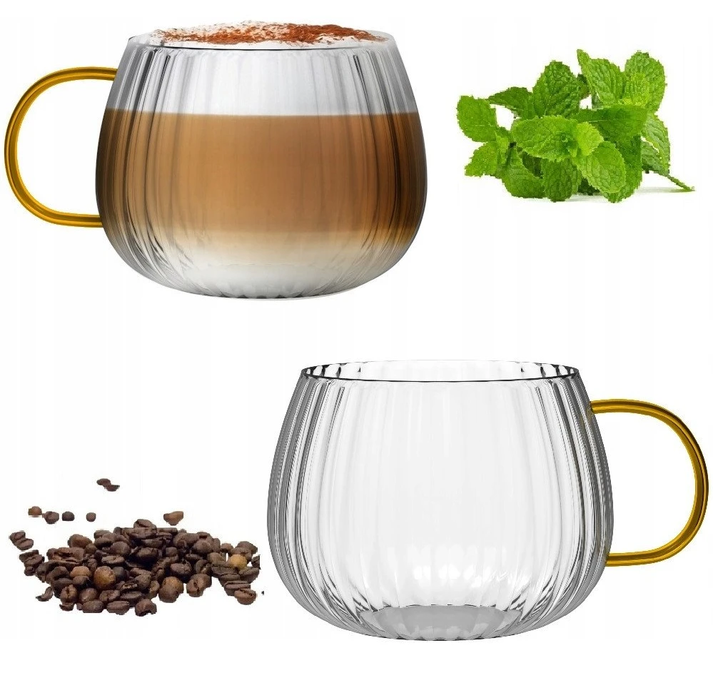 Tulip Vialli Design - Tulpių rinkinys iš 2 puodelių su geltona rankena 350ml