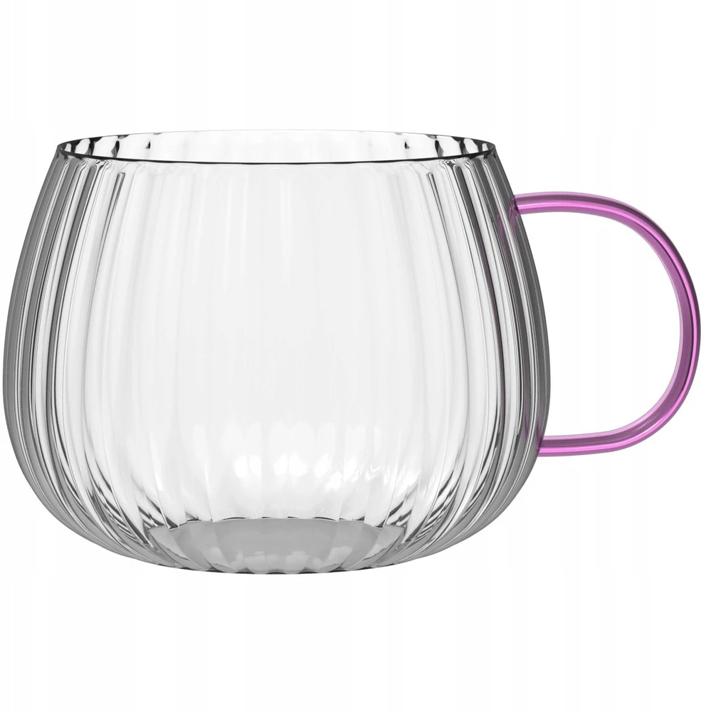 Tulip Vialli Design - Tulpių rinkinys iš 2 puodelių su rožine rankena 350ml