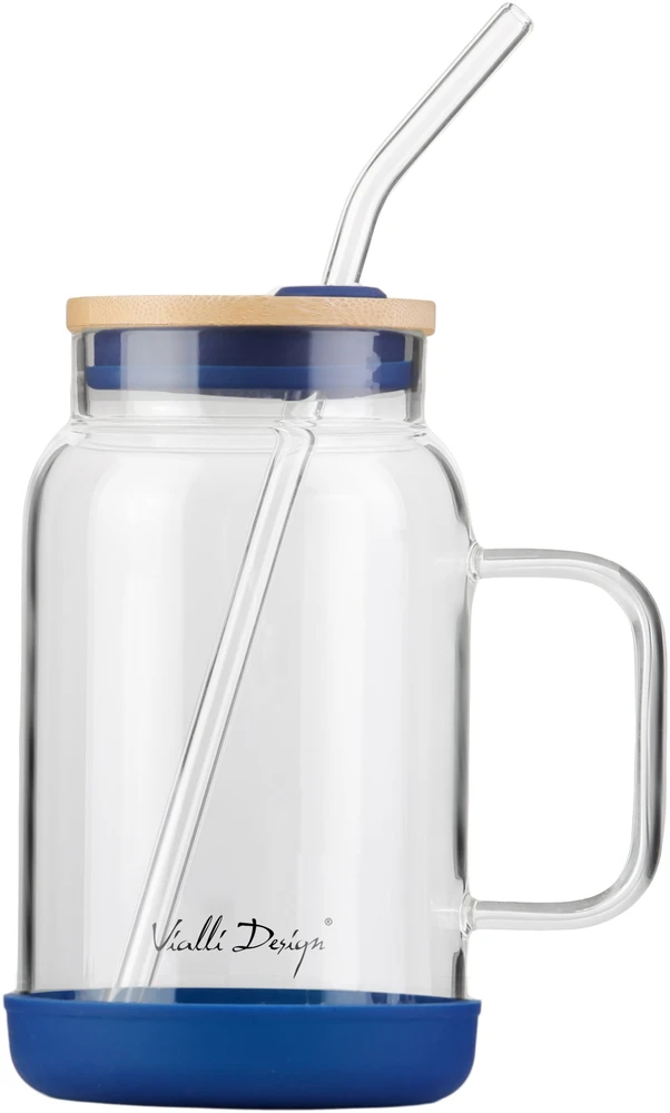 Vialli Design Vialli dizaino indelis su šiaudeliu, 600 ml, tamsiai mėlynas, Fuori 29811