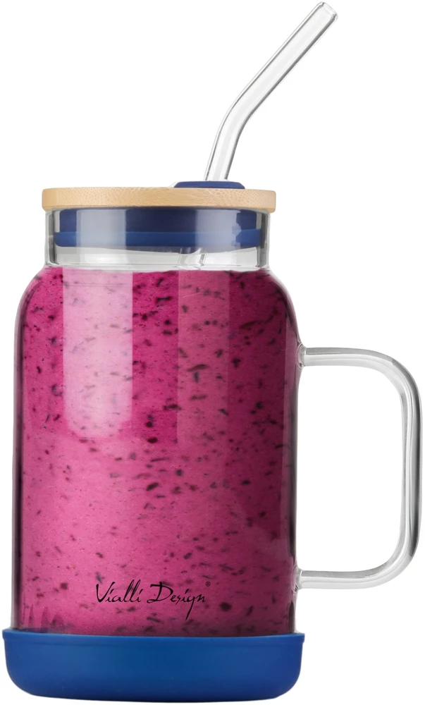Vialli Design Vialli dizaino indelis su šiaudeliu, 600 ml, tamsiai mėlynas, Fuori 29811