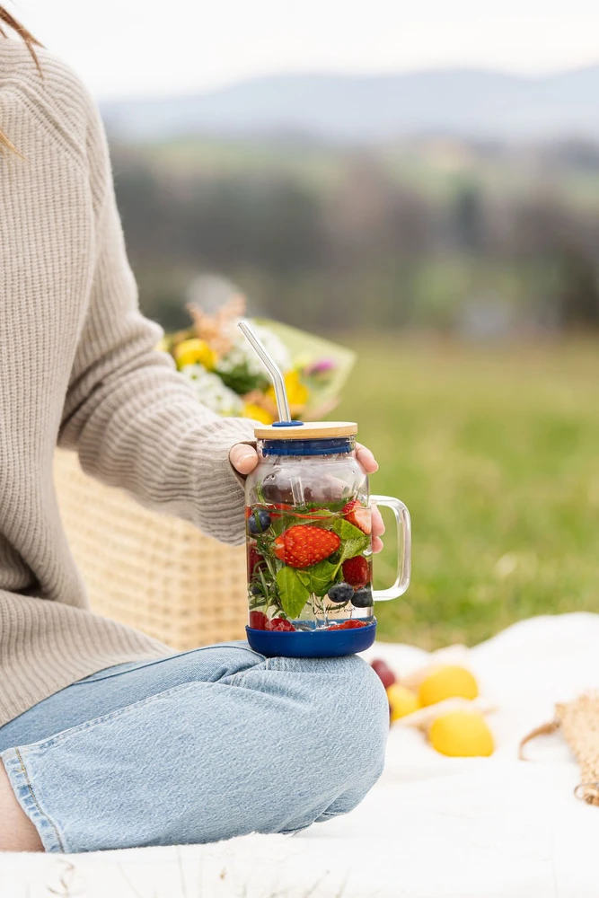 Vialli Design Vialli dizaino indelis su šiaudeliu, 600 ml, tamsiai mėlynas, Fuori 29811