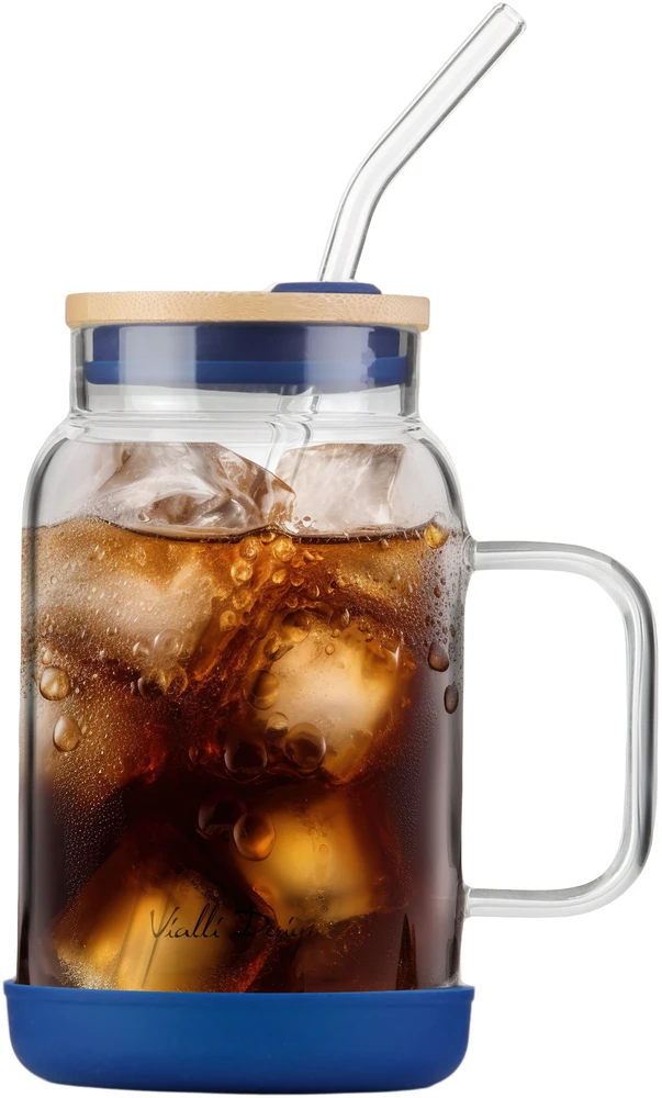 Vialli Design Vialli dizaino indelis su šiaudeliu, 600 ml, tamsiai mėlynas, Fuori 29811