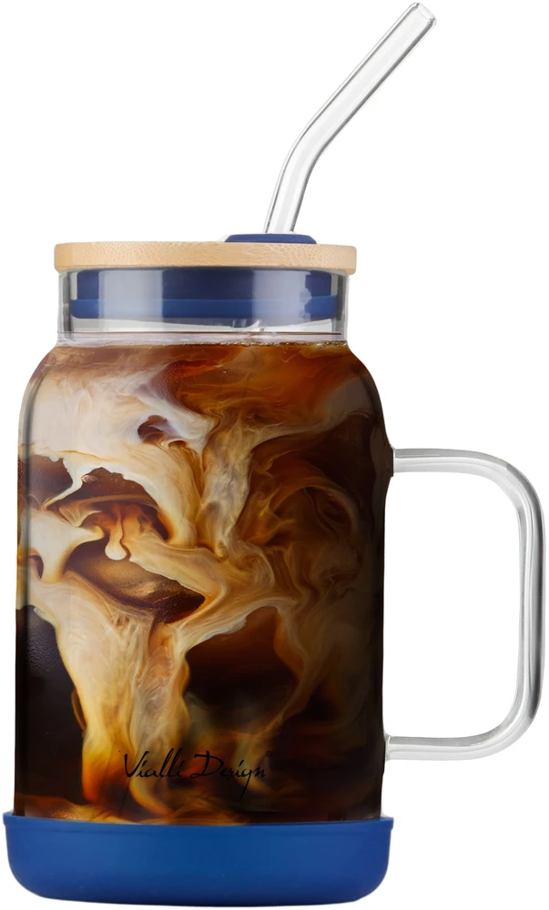Vialli Design Vialli dizaino indelis su šiaudeliu, 600 ml, tamsiai mėlynas, Fuori 29811
