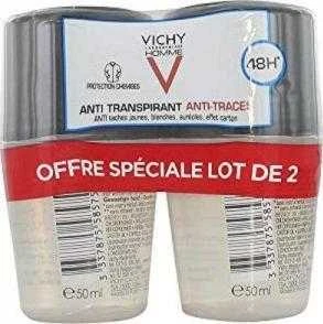 "Vichy" 48 valandų trukmės antiperspiranto rutuliukų rinkinys vyrams "Homme 48h" (antiperspirantas) 2 x 50 ml