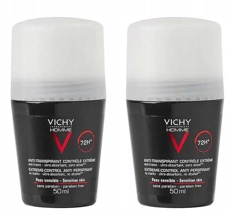 Vichy Homme 72H Extreme-Control Anti Perspirant antiperspirantas vyrams, 2 x 50 ml