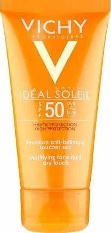 Vichy Ideal Soleil Mattifying Face Fluid Dry Touch Spf50 apsauginis saulės kremas veidui 50ml