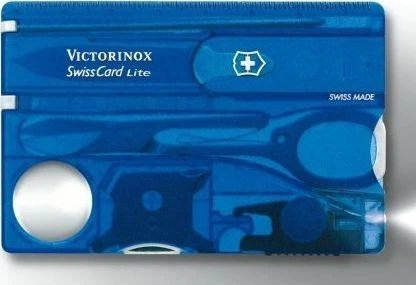 Victorinox SwissCard Lite mėlyna kortelė su įrankiais