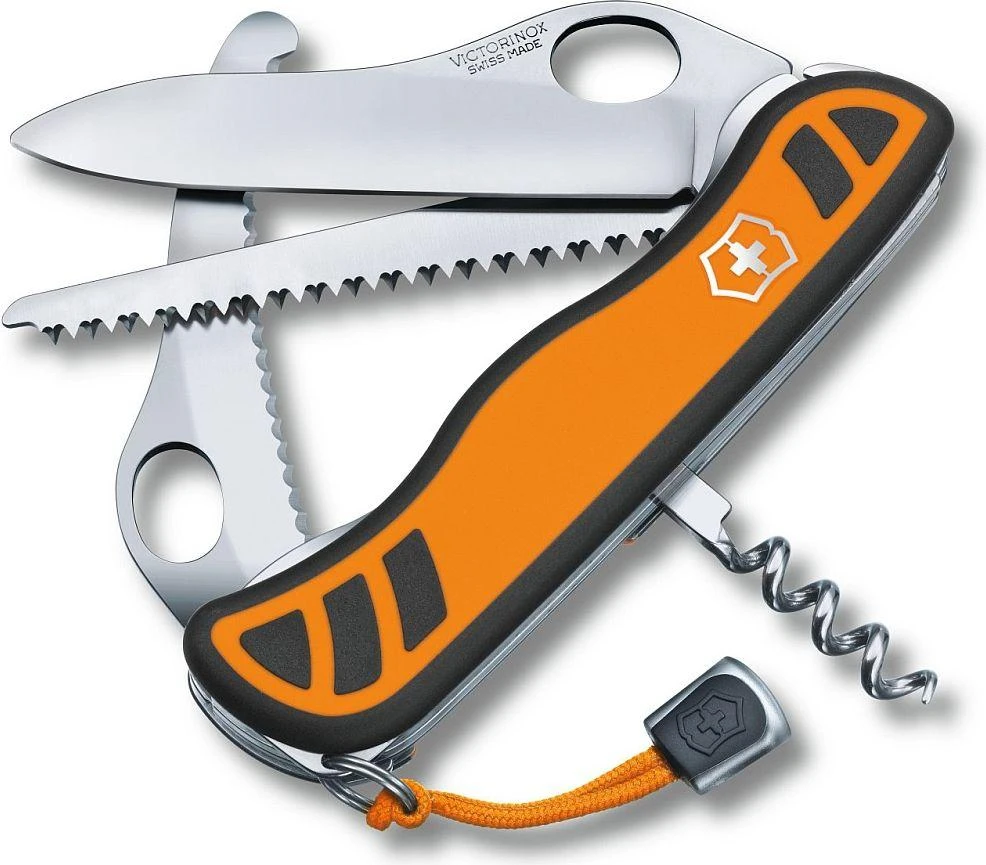 Victorinox Hunter XT peilis su pjūklu ir oranžine rankena