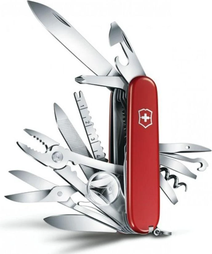 Victorinox Swiss Champ atidarytas su daug įrankių