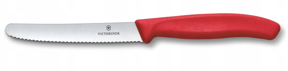Virtuvinis peilis Victorinox Swiss Classic 6.7831.C1 dantytais ašmenimis, raudona