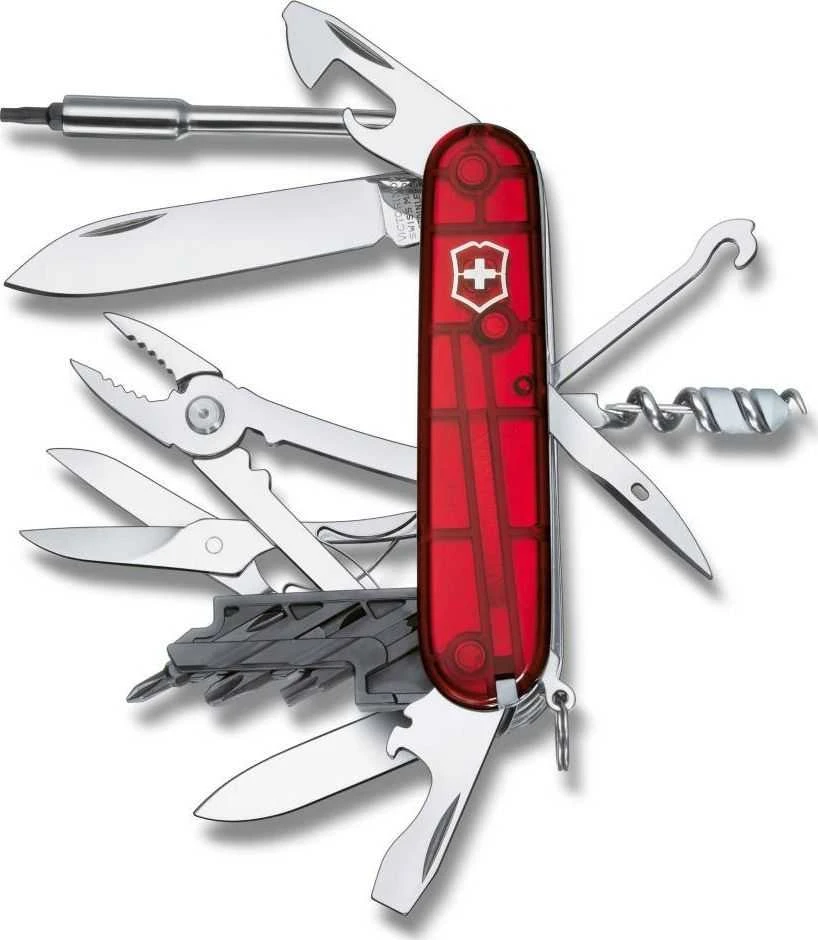 Victorinox V-1.77 25.T kišeninis peilis Cyber Tool M, raudonas permatomas