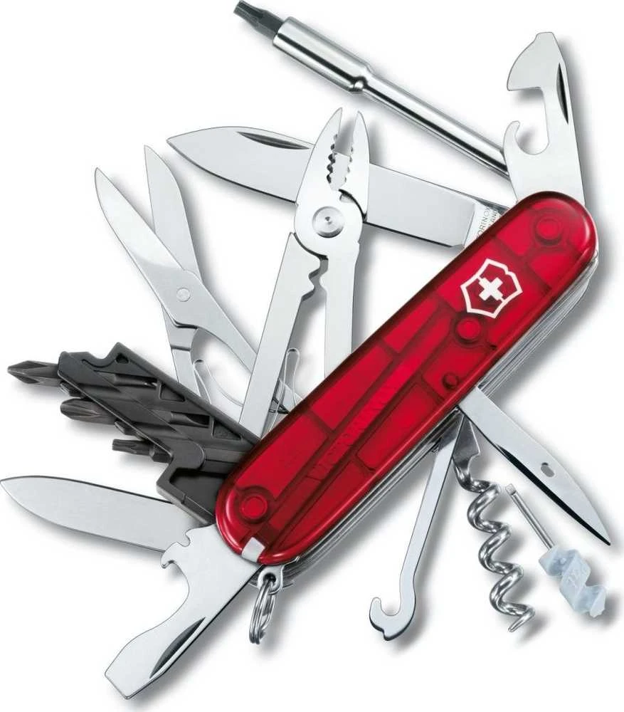 Victorinox V-1.77 25.T kišeninis peilis Cyber Tool M, raudonas permatomas