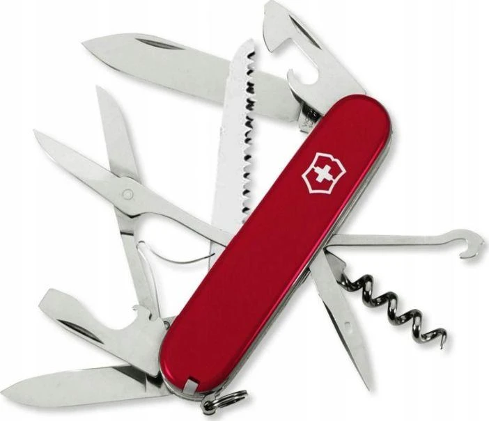 Victorinox Huntsman su visais atlenktais įrankiais