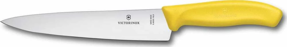 Victorinox VICTORINOX | Plataus ašmens virtuvinis peilis, 19 cm, geltonas, lizdinėje pakuotėje