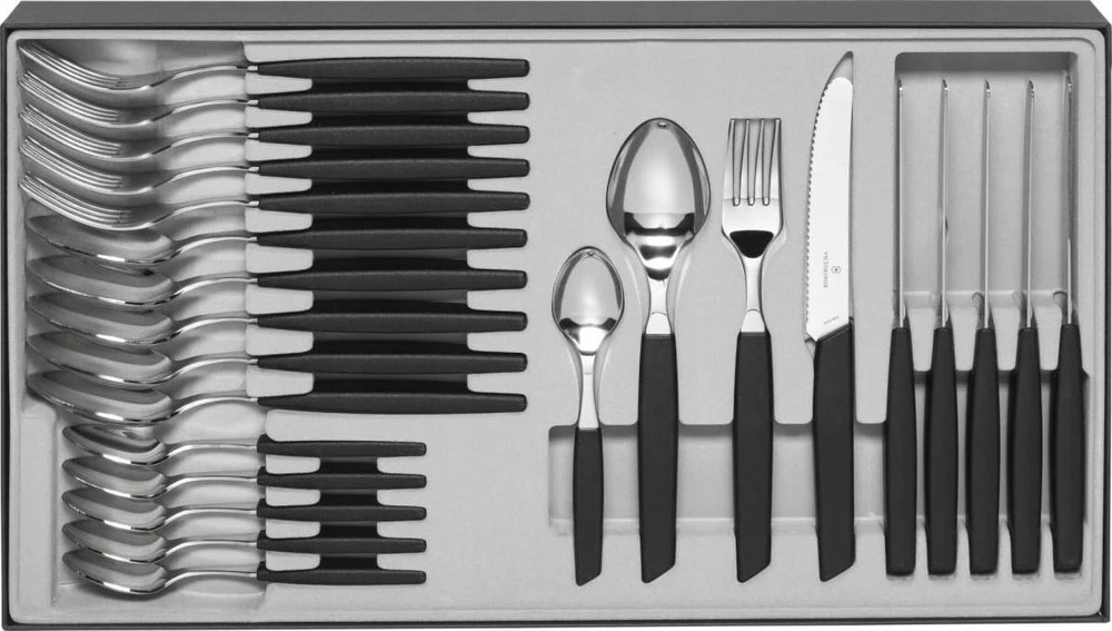 Victorinox Swiss Modern Stalo įrankių rinkinys 24 vnt. juodas