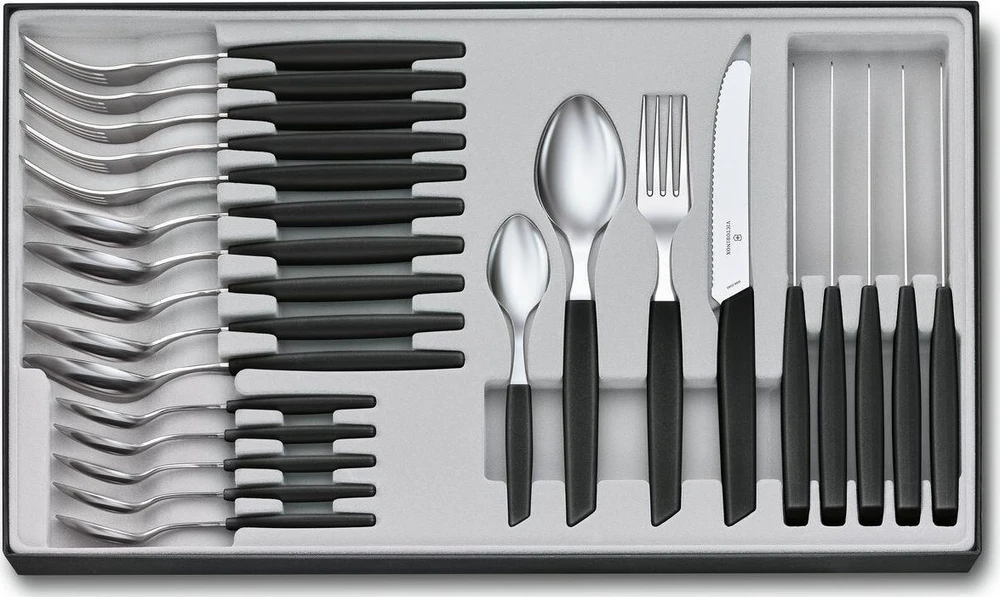 Victorinox Swiss Modern Stalo įrankių rinkinys 24 vnt. juodas