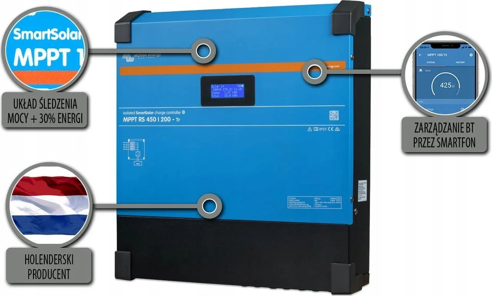 Saulės elektrinės valdiklis Victron Energy SmartSolar MPPT 250/100-TR