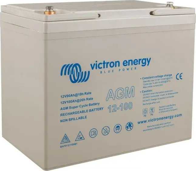 Victron Energy Aukštos kokybės akumuliatorius su padidintu ciklų skaičiumi 12V/100Ah AGM. (M6)