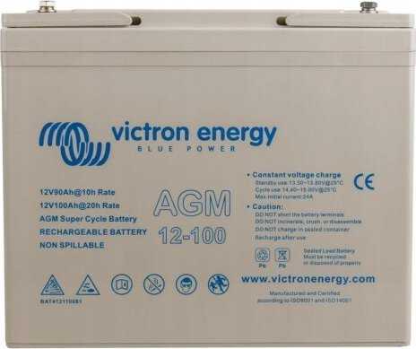 Victron Energy Aukštos kokybės akumuliatorius su padidintu ciklų skaičiumi 12V/100Ah AGM. (M6)