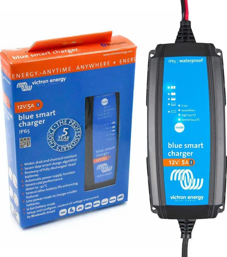 Victron Energy Mėlyna Smart IP65s įkroviklis 12V 5A + DC jungtis