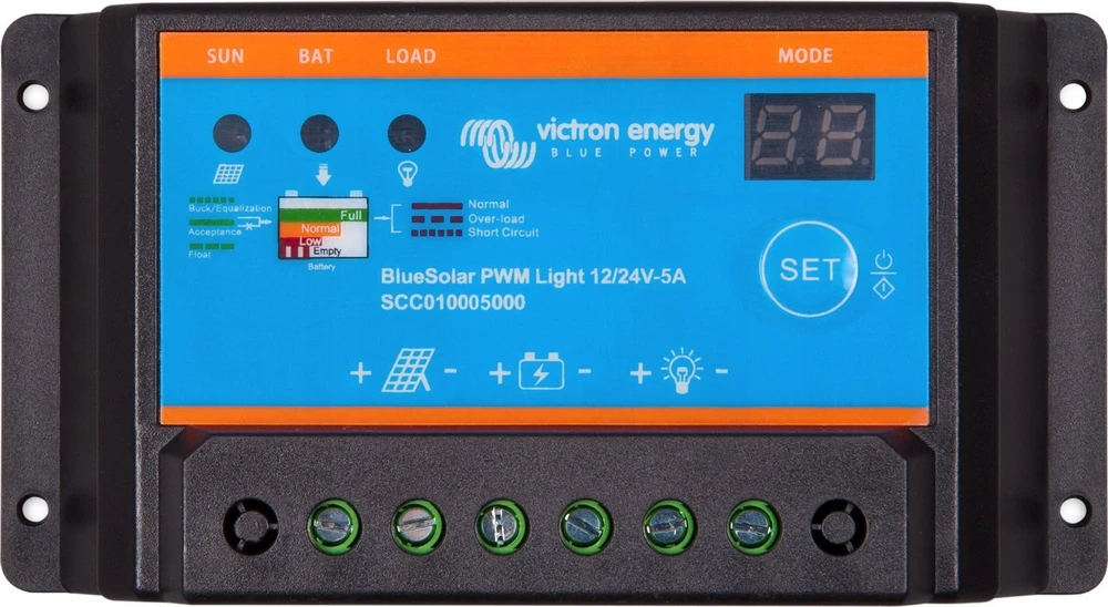 Victron Energy Įkrovimo valdiklis BlueSolar PWM 12/24V 10A su laikmačiu