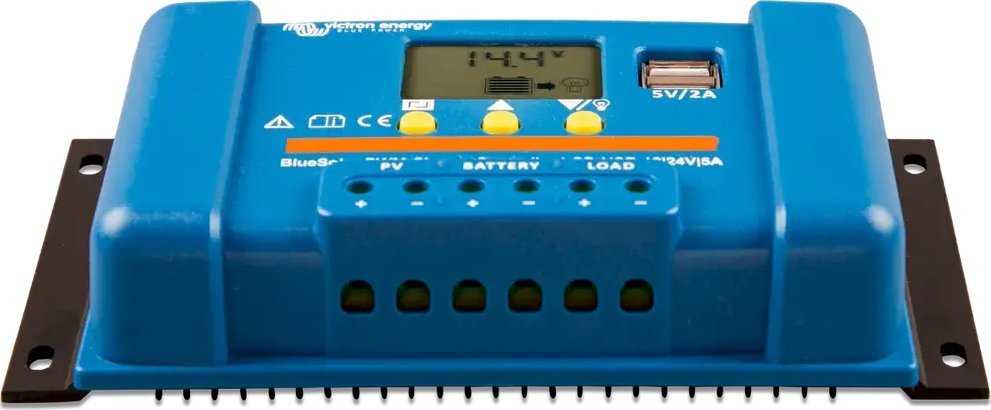 Victron Energy Įkrovimo valdiklis BlueSolar PWM-LCD&USB 12/24V-5A