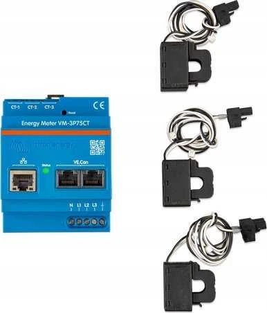 Victron Energy VM-3P75CT yra trifazis energijos skaitiklis, turintis Etherneto ir VE.Can ryšio prievadus