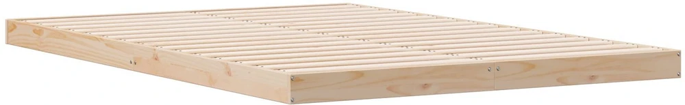 Lova Grindų lovos rėmas Natūrali 140 x 220 cm Kietos pušies mediena