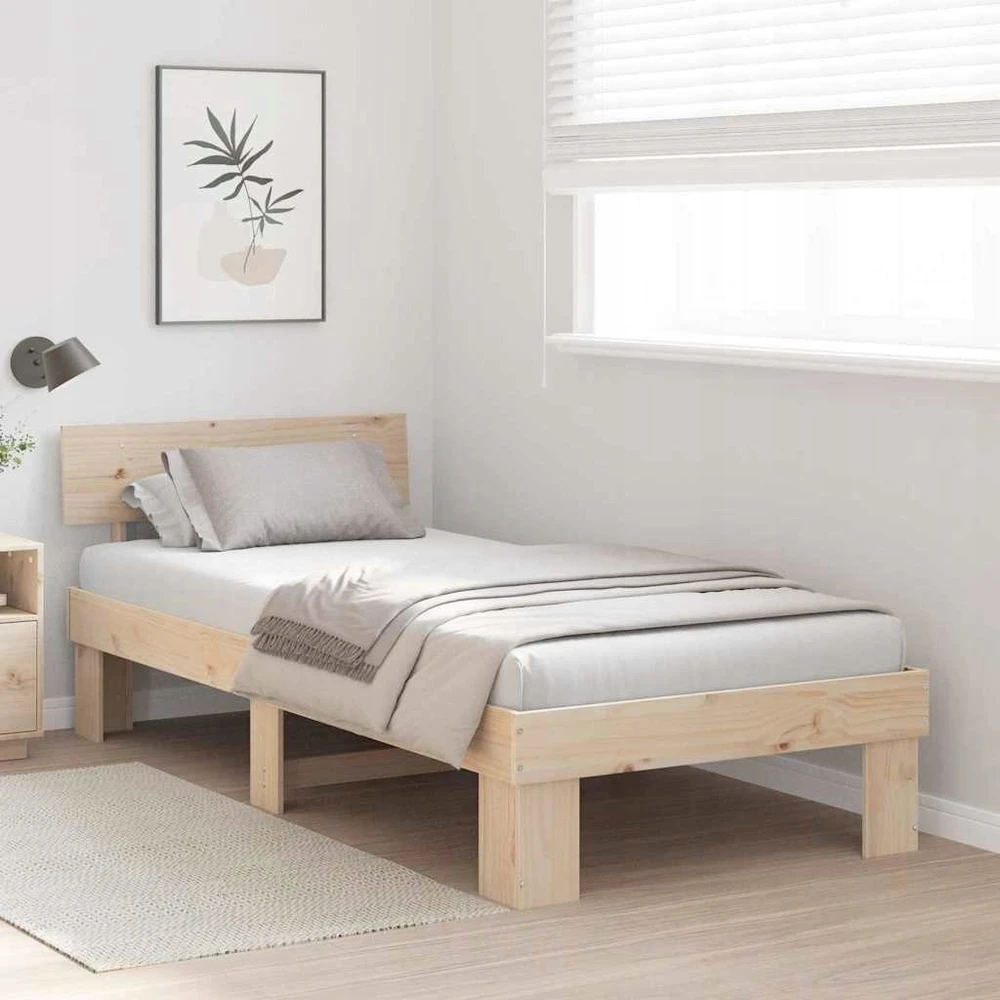 Lova Lovos rėmas Natūrali 75 x 190 cm Kietos pušies mediena