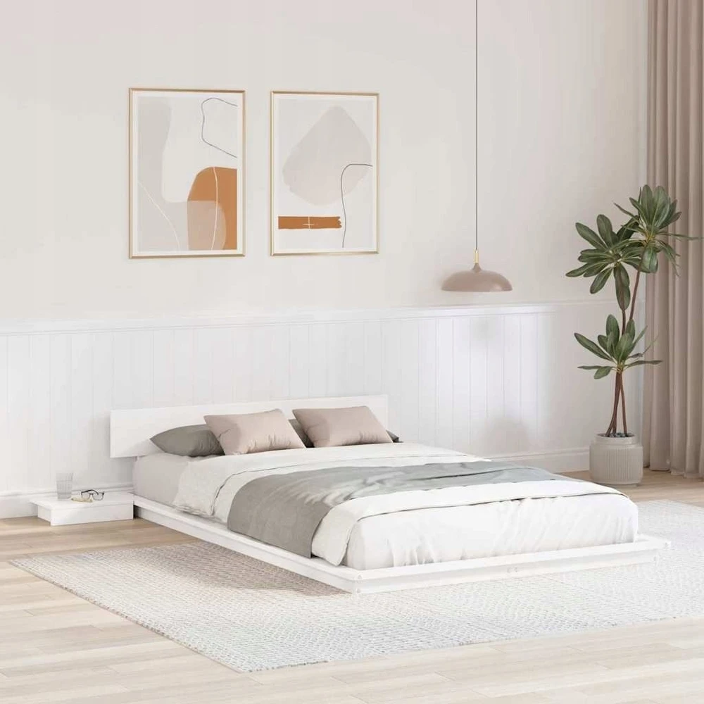 Lova Lovos rėmas Balta 120 x 200 cm Medis