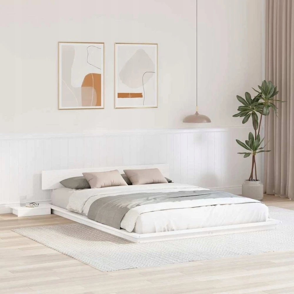 Lovos rėmas Balta 150 x 200 cm Medis