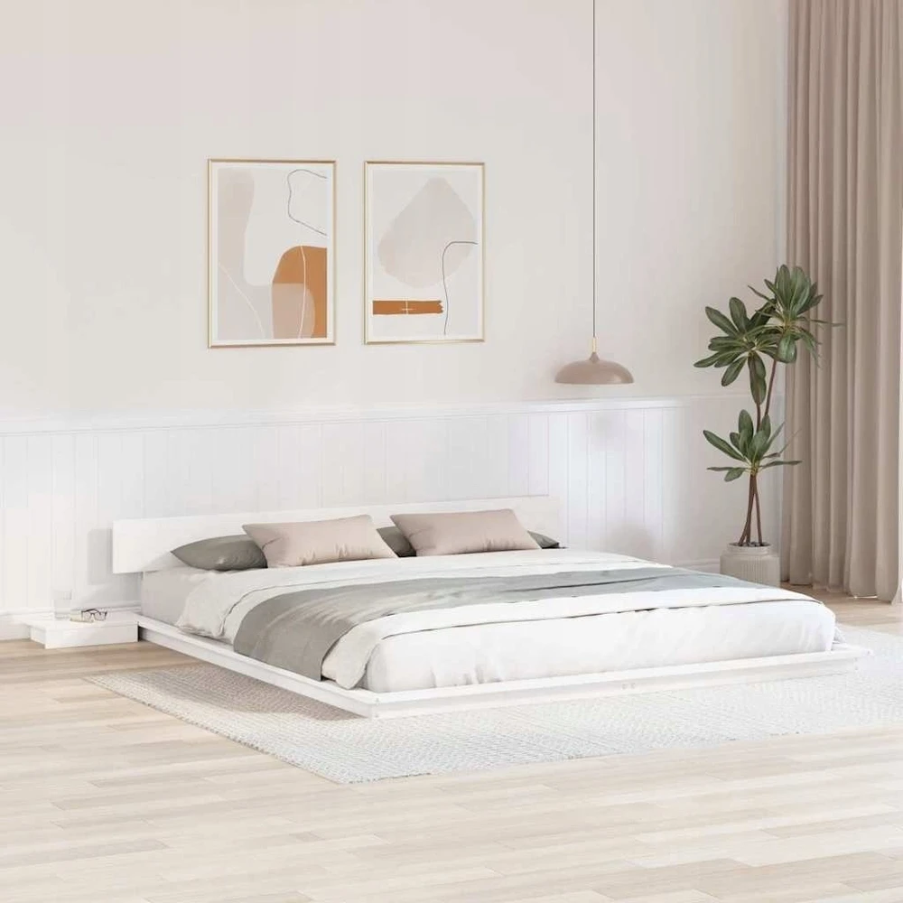 Lovos rėmas Balta 200 x 200 cm Medis