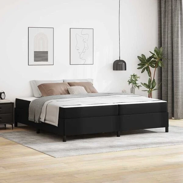 Lovos rėmas su čiužiniu Juoda 200 x 200 cm audinys